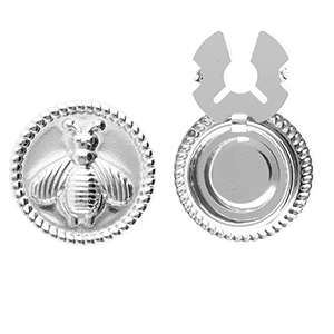 Roestvrij stalen (RVS) Stainless steel button covers rond met bij Silver