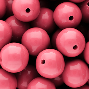 18 mm DQ acryl kralen shiny Pink lemonade 16-1735 TCX