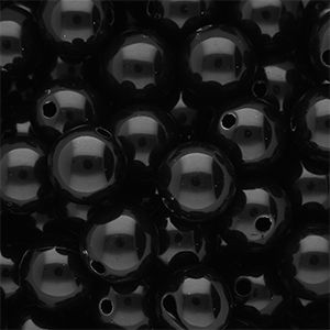 14 mm DQ acryl kralen shiny Black