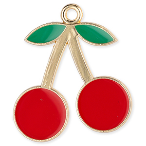 Bedels metaal kersen Gold-red-green