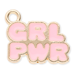 Bedels metaal "Grl pwr" Gold-light pink