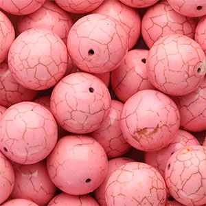 Kralen keramiek 20mm Pink