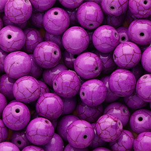 Kralen keramiek 12mm Purple