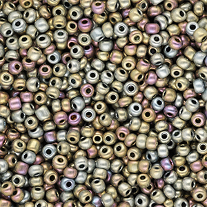 Glaskralen Rocailles 8/0 (3mm) Metallic shine multicolour galaxy