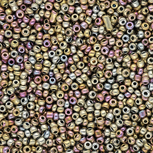 Glaskralen Rocailles 12/0 (2mm) Metallic shine multicolour galaxy
