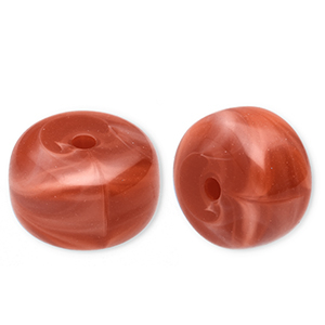Acryl kralen disc Rust red-marble