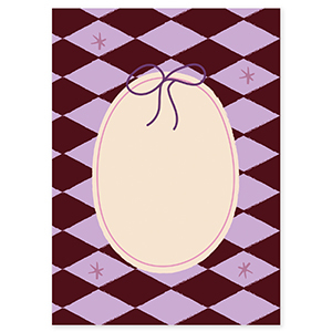 BY31&reg; Sieraden kaartjes ovaal met strik Brown-purple-pink-cr&eacute;me