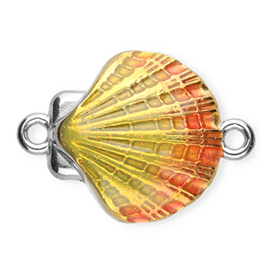 Roestvrij stalen (RVS) Stainless steel onderdelen tussenstuk enamel schelp Silver-yellow-pink