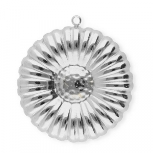 Roestvrij stalen (RVS) Stainless steel bedels bloem Silver