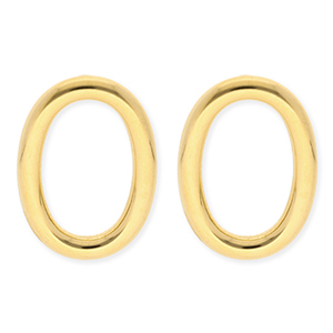 BY31&reg; Roestvrij stalen (RVS) Stainless steel oorbellen&nbsp;/&nbsp;oorstekers ovaal Gold