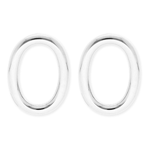 BY31&reg; Roestvrij stalen (RVS) Stainless steel oorbellen&nbsp;/&nbsp;oorstekers ovaal Silver