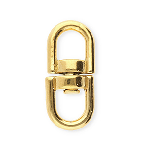Roestvrij stalen (RVS) Stainless steel onderdelen sleutelhanger ovaal Gold