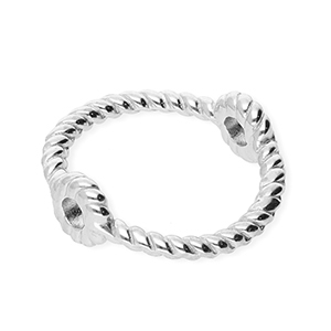 Roestvrij stalen (RVS) stainless steel onderdelen dichte ring met 2 oogjes 13mm Silver