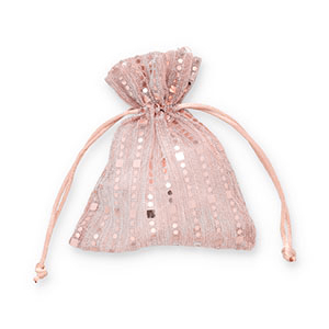 Sieraad zakje dots & squares Gold-champagne