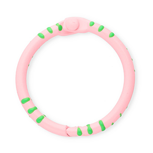 Gekleurde onderdelen sleutelhanger ring Light pink-green