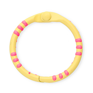 Gekleurde onderdelen sleutelhanger ring Yellow-dark pink