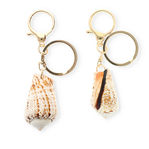 Sleutelhangers schelp Off white-gold