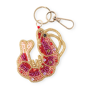 Sleutelhangers garnaal Gold-light pink-fuchsia-red