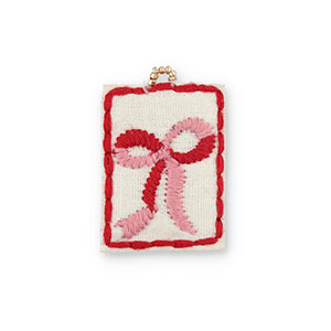 Handgemaakte bedels van stof strik White-pink-red-gold