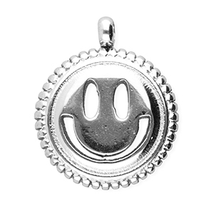 BY31&reg; Roestvrij stalen (RVS) Stainless steel bedels smiley Silver