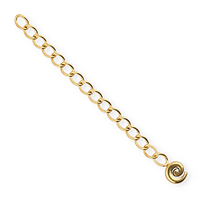BY31&reg; Roestvrij stalen (RVS) stainless steel onderdelen verlengketting set spiraal Gold