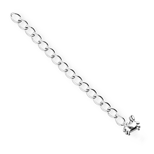BY31&reg; Roestvrij stalen (RVS) stainless steel onderdelen verlengketting set krab Silver