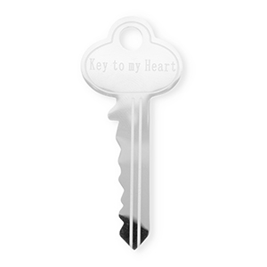 Roestvrij stalen (RVS) Stainless steel statement broches sleutel ''Key to my heart'' Silver
