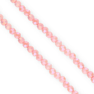 Top Facet kralen rond 4mm Dusty pink-AB coating