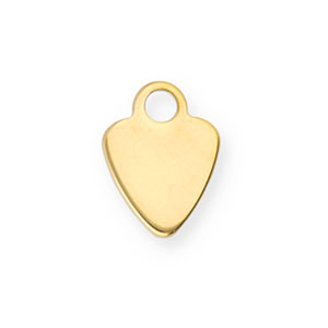 Roestvrij stalen (RVS) Stainless steel bedels hart Gold