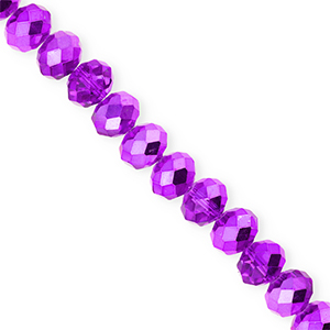 Top Facet kralen 8x6mm disc Dark purple-pearl shine coating