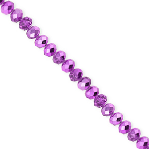 Top Facet kralen 4x3mm disc Purple-pearl shine coating