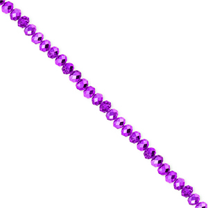 Top Facet kralen 3x2mm disc Dark purple-pearl shine coating