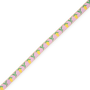 BY31&reg; Lint met tekst citroen Orchid pink-yellow-green-gold