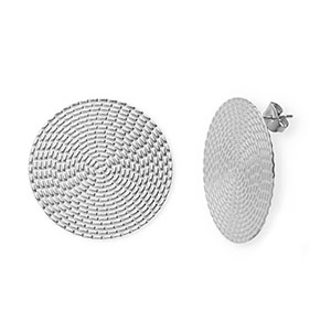 Roestvrij stalen (RVS) Stainless steel oorbellen / oorstekers rond Silver