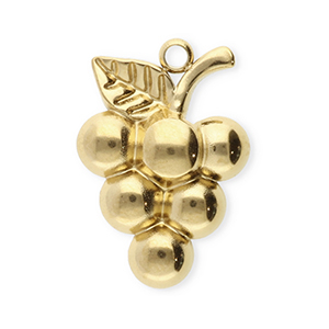 Roestvrij stalen (RVS) Stainless steel bedels druiven Gold