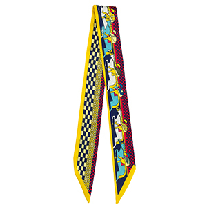 Bandana sjaal met paarden Yellow-dark blue-red