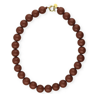 BY31&reg; 16mm acryl kralenkettingen shiny Cappuccino brown 19-1220 TCX-gold