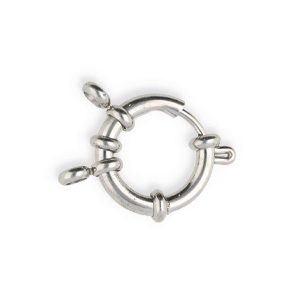 Roestvrij stalen (RVS) Stainless steel onderdelen boeislot 18mm met oogjes Zilver