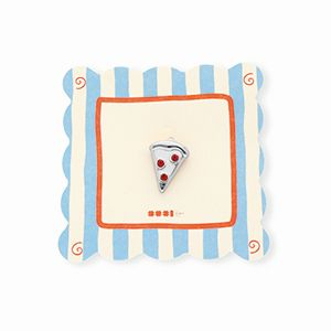 BY31&reg; Eco-brass metaal bedels pizzapunt Silver-red