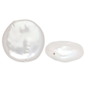 TQ zoetwaterparels plat rond Natural white