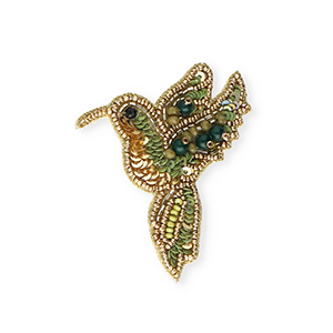 Broches kolibrie Gold-olive green-dark green