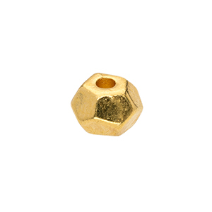 Kralen DQ metaal hexagon Goud (nikkelvrij)