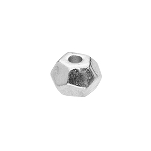 Kralen DQ metaal hexagon Antiek zilver (nikkelvrij)