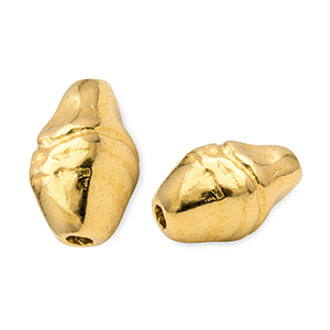 Kralen DQ metaal ovaal Goud (nikkelvrij)