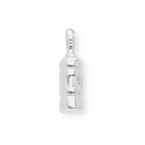 BY31&reg; Eco-brass metaal bedels wijnfles Silver