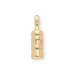 BY31&reg; Eco-brass metaal bedels wijnfles Gold