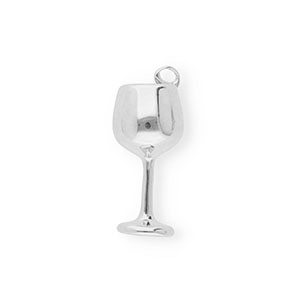BY31&reg; Eco-brass metaal bedels wijnglas Silver