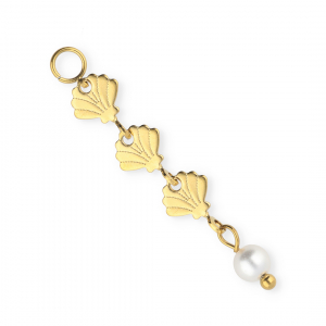 BY31&reg; Roestvrij stalen (RVS) Stainless steel jasseron bedels schelp Gold-white