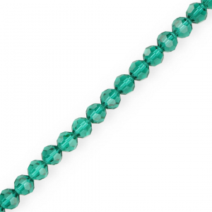 Top Facet kralen rond 6 mm Teal green