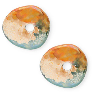 DQ Grieks keramiek kralen donut Light green-orange